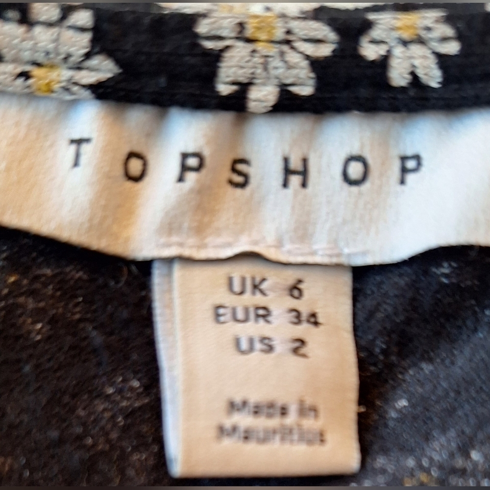 Pre-owned Topshop Floral Crop Top Size 2 - Picture 6 of 9